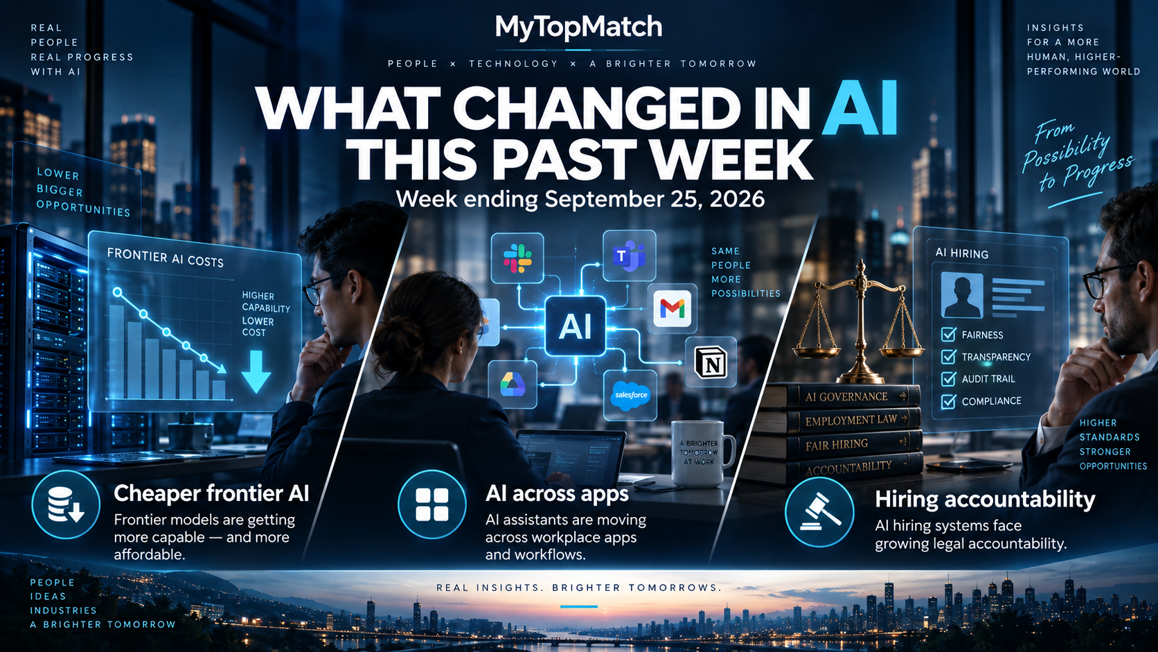 MyTopMatch: Weekly AI briefing hero. AI-generated editorial illustration.