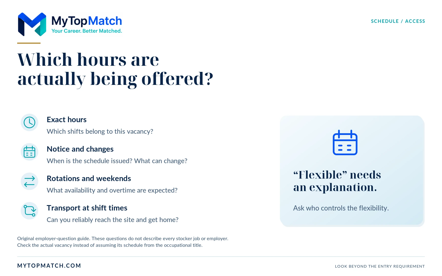 A schedule inquiry covering exact shifts, advance notice and changes, rotations and weekends, and transportation at actual shift times.