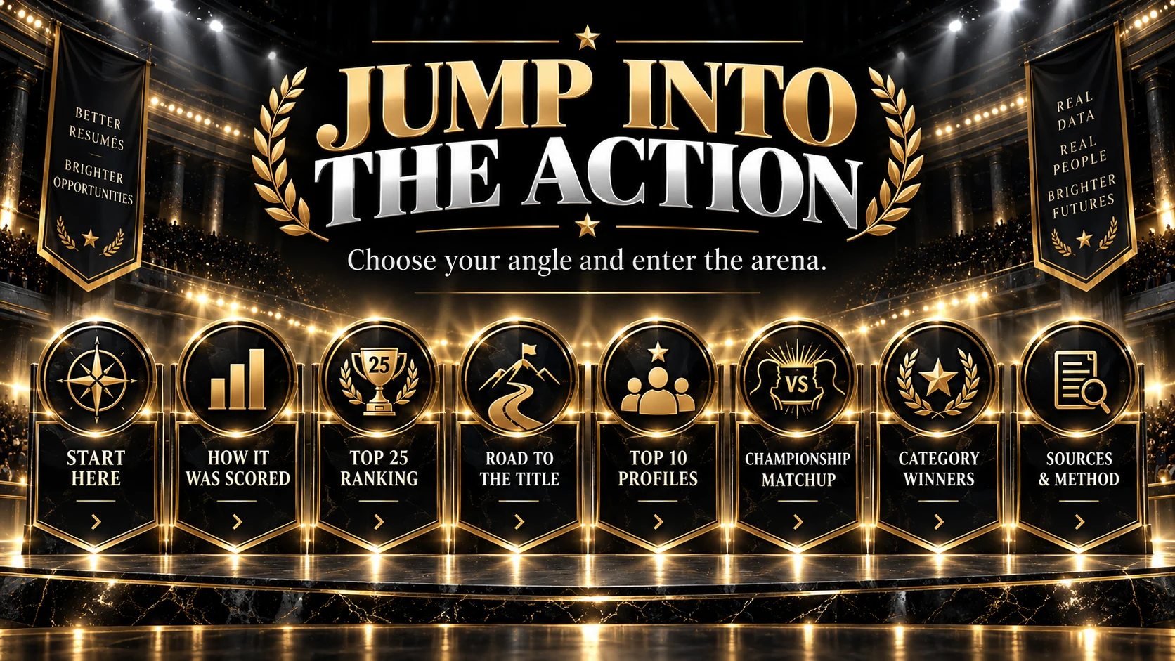 Jump into the action: championship article navigation artwork.