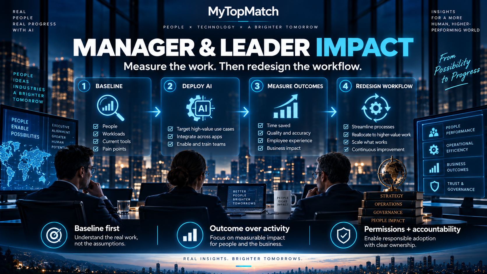 MyTopMatch: Manager and leader impact. AI-generated editorial illustration.