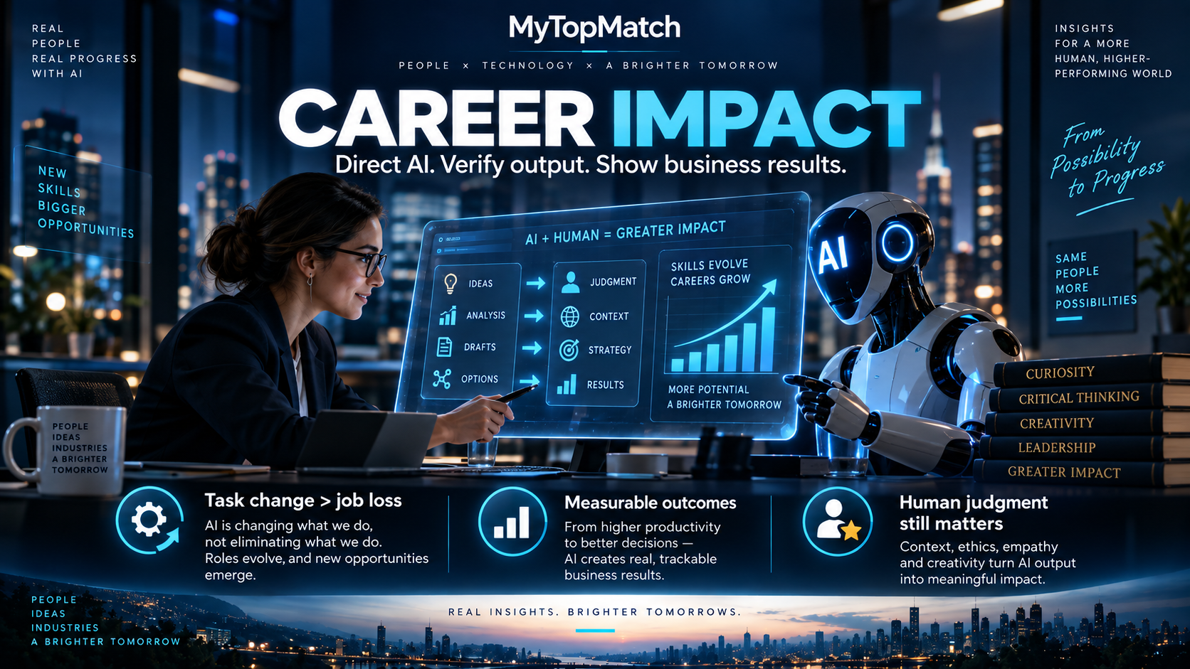 MyTopMatch: Career impact. AI-generated editorial illustration.