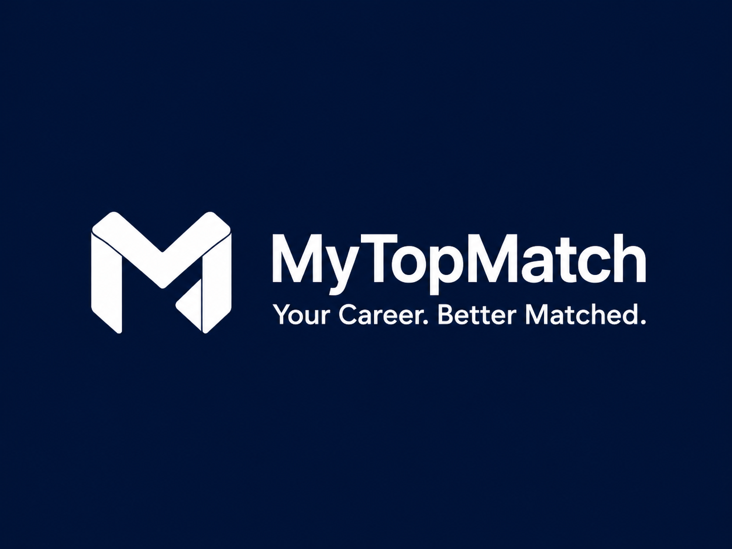 White MyTopMatch logo and tagline on navy