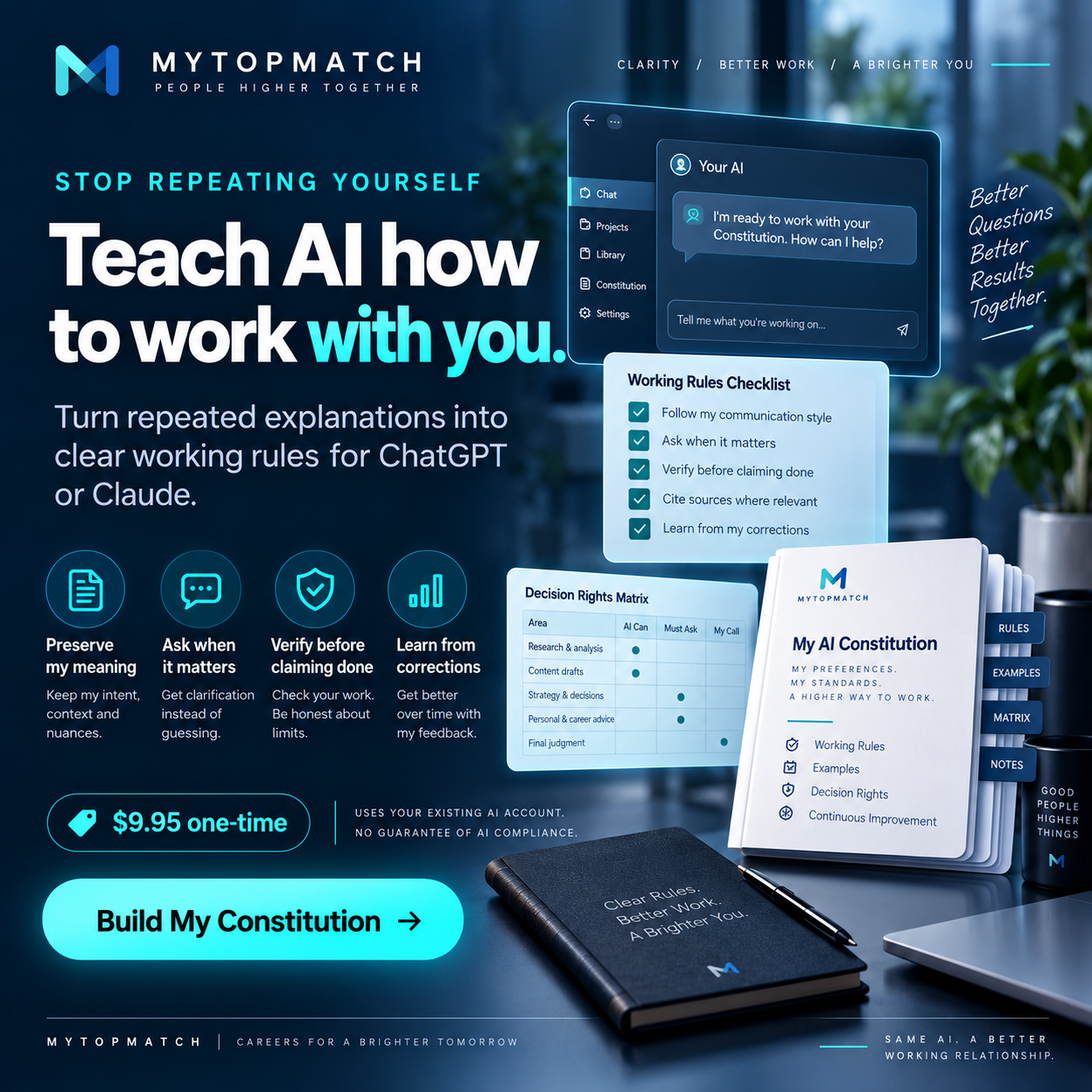 Teach AI how to work with you: meaning, questions, verification, and corrections.