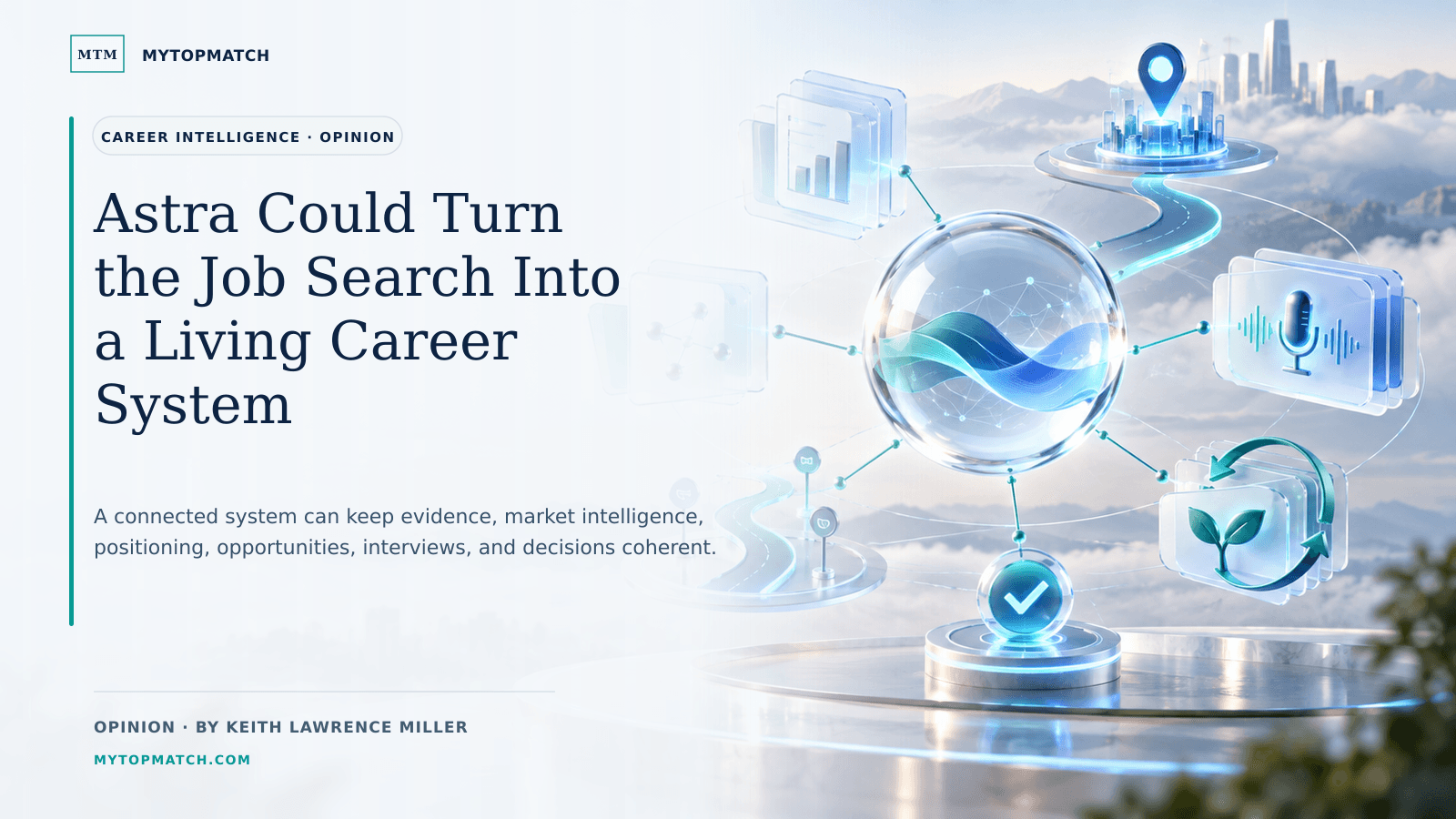 A transparent career-matching intelligence hub connecting evidence, opportunities, interviews, decisions, and learning.
